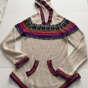 Yunzu Alpaca Blend Knit Hoodie Sweater Small